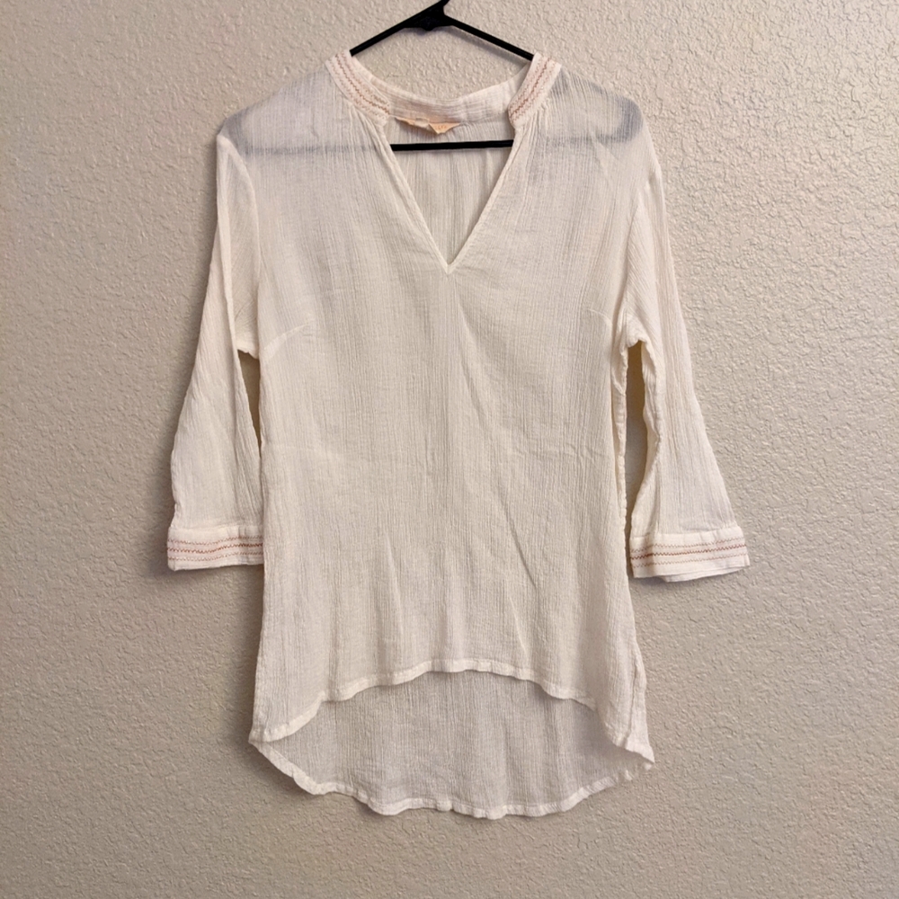 Women's 3/4 sleeve sheer top